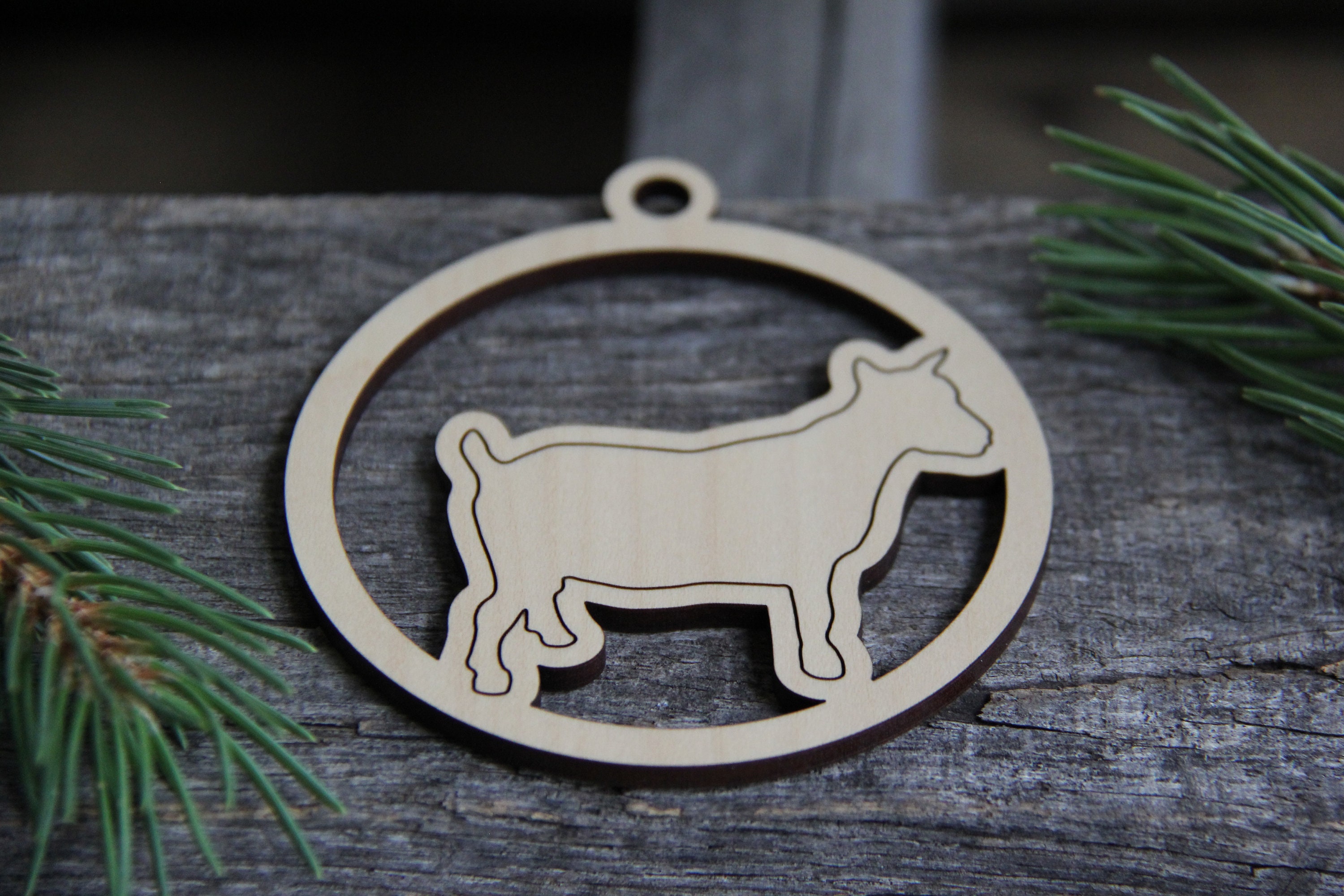 Pygmy Goat Custom Wood Christmas Ornament Round Personalized Etsy
