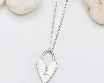 Silver Beach love heart necklace