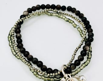 Gold Starfish stacking bracelet.