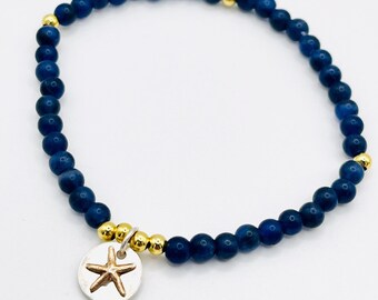 Lapis blue starfish bracelet