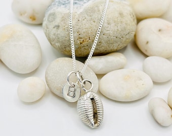Personalised Devon Cowrie shell necklace.