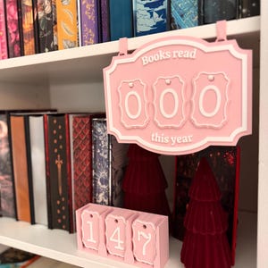 3D-utskriven lässpårare för böcker | Skylt med "böcker lästa i år" | Läslogg med siffror | Bookstagram-dekor | Läsare