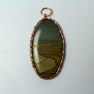 Picture Jasper Wire Wrap Copper Necklace