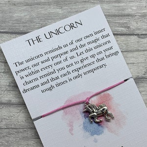 Einhorn Wunsch Armband: Inspiration Charm, Krafttier Geschenk