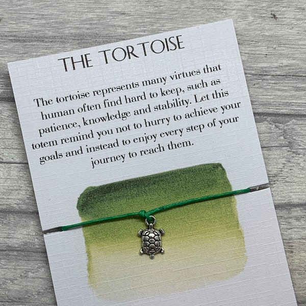 Tortoise Gift, Wish Bracelet, Tortoise Bracelet, Inspirational Gift, Spirit Animal Gift, Tortoise Charm, Tortoise Pendant, Pet Tortoise gift