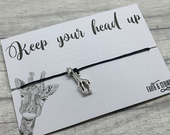 Giraffe Friendship Bracelet:  Silver Charm Keepsake