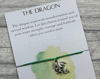 Dragon Wish Bracelet: Spirit Animal Charm, Inspirational Gift