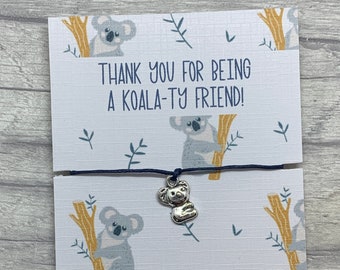 Bransoletka Koala Wish, kartka z podziękowaniami dla najlepszego przyjaciela