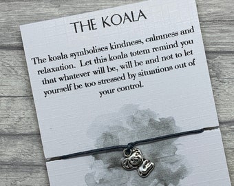 Koala Gift, Koala Wish Bracelet, Koala Spirit Animal Gift, Koala Charm, Koala Bracelet, koala totem, best friend gift
