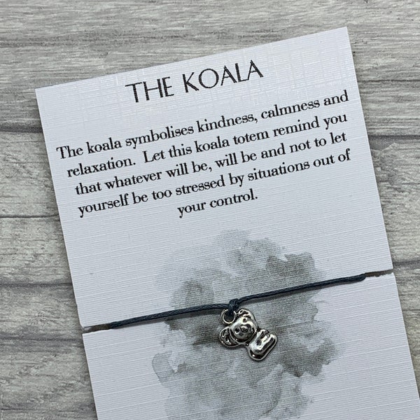 Koala Gift, Koala Wish Bracelet, Koala Spirit Animal Gift, Koala Charm, Koala Bracelet, koala totem, best friend gift