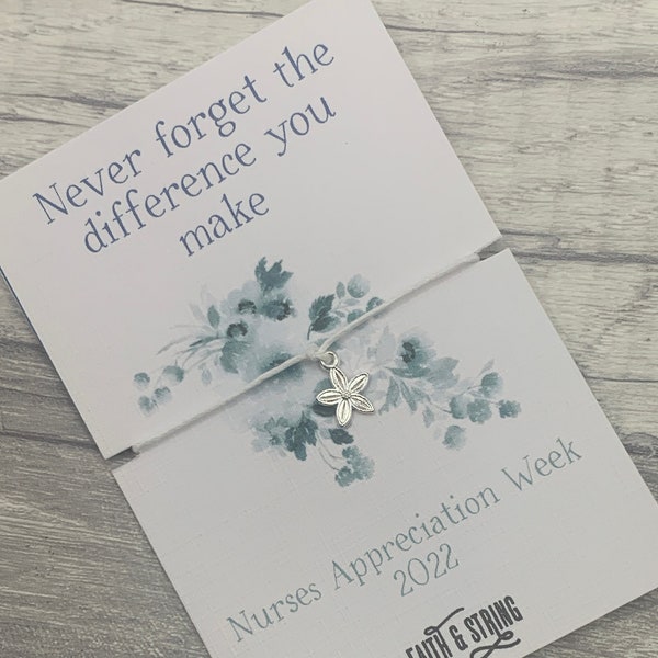 Nurses week 2024 bracelet, Rooted in strength, flower nurse gift, nurses day gift, nurses appreciation week, tree gift