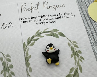 Pocket penguin, pocket hug, valentines penguin, valentines long distance, long distance hug, valentines gift