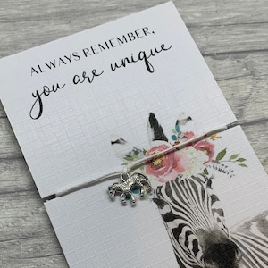 Zebra Gift, Zebra Wish Bracelet,  Zebra Charm, Zebra Bracelet, Zebra unique gift, best friend gift, be yourself gift