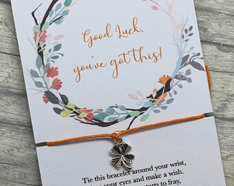 Braccialetto portafortuna con ciondolo a forma di trifoglio: regalo di buona fortuna