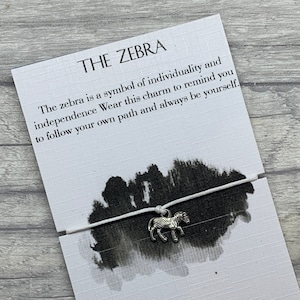 Zebra Geschenk, Zebra Wunsch Armband, Zebra Geist Tier Geschenk, Zebra Charme, Zebra Armband, Zebra Totem, beste Freundgeschenk