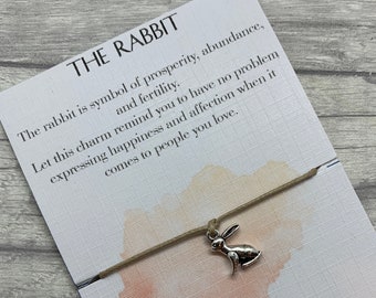 Rabbit Gift Wish Bracelet Gift Bracelet Inspirational Gift Spirit Animal Gift Rabbit Charm Rabbit Bracelet