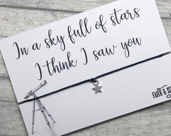 Coldplay lyrics gift for him gift for her friendship bracelet Coldplay gift