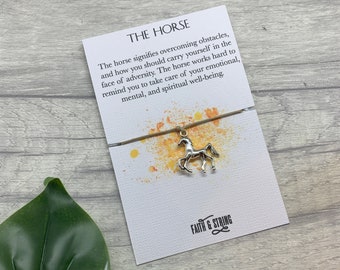 Horse Wish Bracelet - Spirit Animal Charm, Inspirational Gift