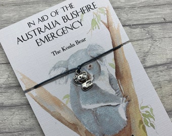 Australia Charity Bracelet, Bushfire appeal, WWF charity bracelet, koala bracelet, kangaroo bracelet, animal donation bracelet