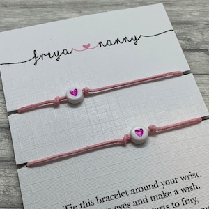 Braccialetti coordinati per tata e nipote, braccialetto per nonna, regalo per nipote, regalo per nonna, regalo personalizzato per tata, regalo da bambina