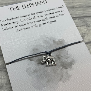 Olifant cadeau, wensarmband, olifant armband, inspirerend cadeau, geest dier cadeau, olifant bedel, olifant sieraden, olifant kaart