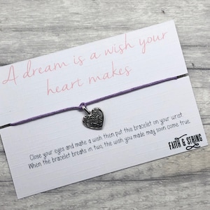 Assepoester-armband, Disney-prinsescadeau, Assepoester-wensarmband, Dream is a Wish Your Heart Makes-kaart