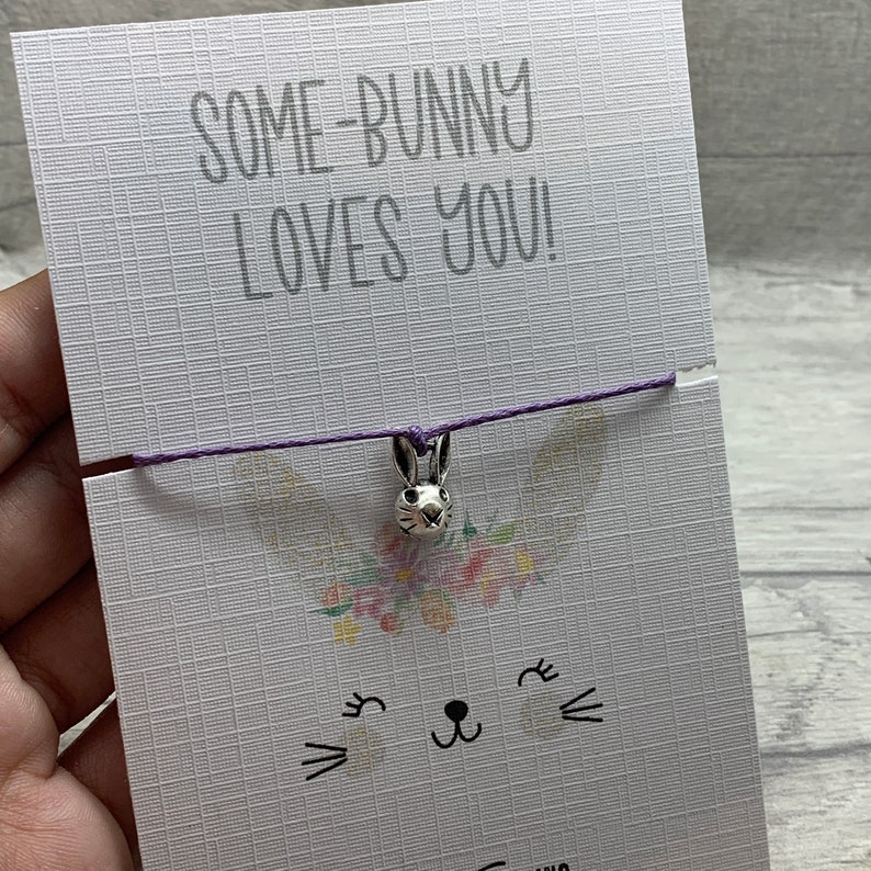 Rabbit Gift Bunny Wish Bracelet Some Bunny Loves You Gift Etsy UK