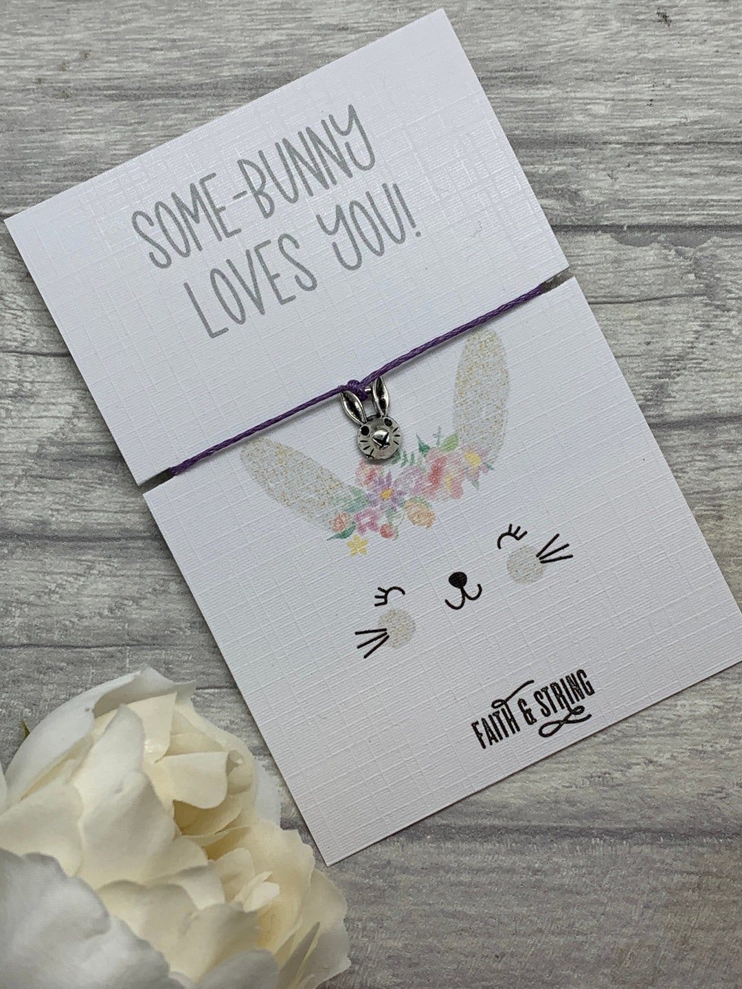 Rabbit Gift, Bunny Wish Bracelet, Some Bunny Loves You, Gift for Bunny Owner, Gift for Rabbit