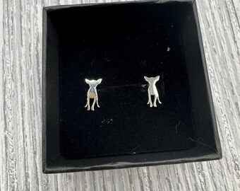 Silber Chihuahua Ohrstecker - Geschenk für Hundeliebhaber