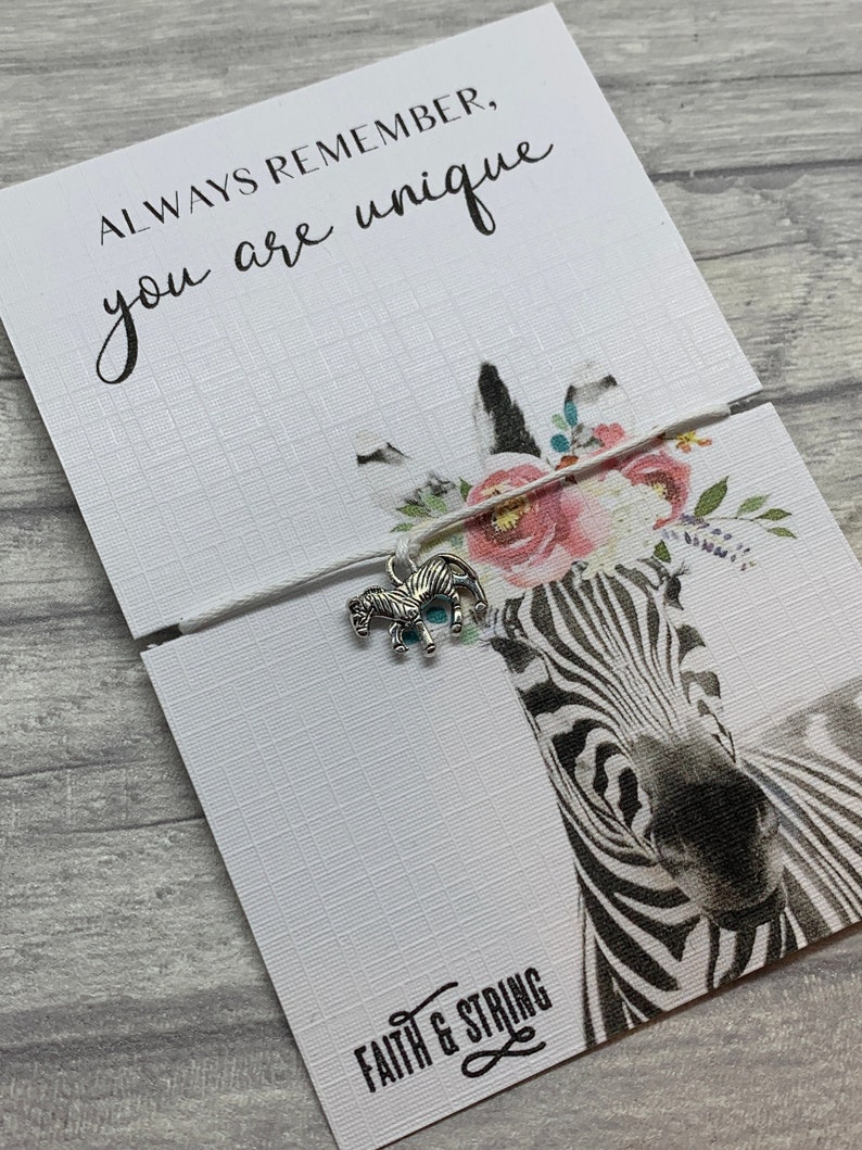 Zebra Gift Zebra Wish Bracelet Zebra Charm Zebra Bracelet Etsy