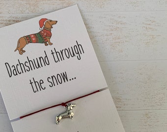 Dachshund gift, Dachshund owner gift, Gift for dog lover, sausage dog charm bracelet, Dachshund christmas