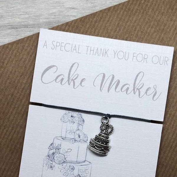 Bruidstaart maker cadeau, bruiloft bakker cadeau ideeën, bakker cadeau, dank u trouwkaart, dank u geschenk bakker