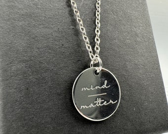 Mental health Necklace, Mindfulness necklace, mind over matter, anxiety wellbeing necklace, strength jewellery, strength necklace, anxiety