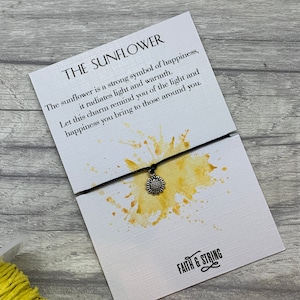 Regalo de girasol Regalo de boda de girasol Presente de girasol Joyas de girasol Pulsera de girasol Pulsera de los deseos