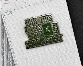 Spreadsheet Pin Abzeichen, Büroangestellte Geschenk