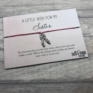 Schwester Geschenk, Geschenk für Schwester, Glückwünsche Schwester Geschenk, Viel Glück Schwester, Tanz Geschenk, Ballett Geschenk, kleine Wunsch Schwester