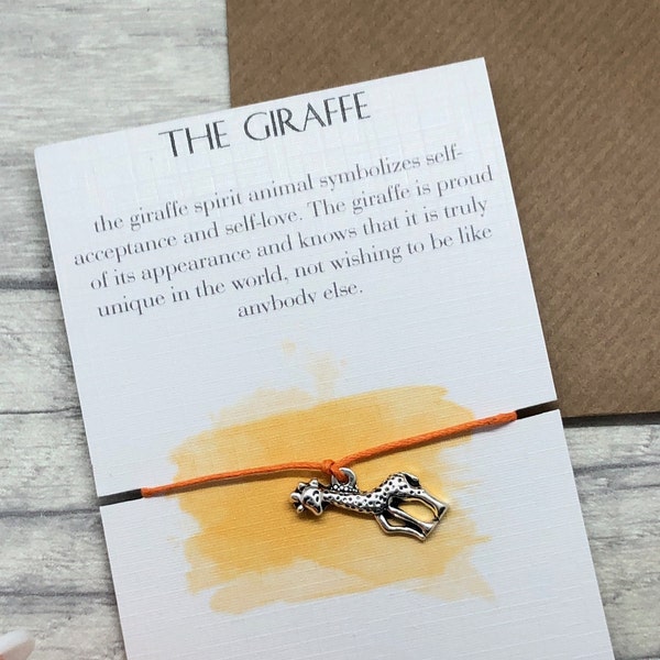 Girafe cadeau souhait Bracelet cadeau Bracelet inspiration cadeau esprit Animal cadeau girafe charme girafe Bracelet