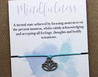 Mindfulness friendship bracelet, Yoga Gift, Pilates Gift, mindfulness Gift, meditation gift, breathe gift, buddha gift, mindfulness