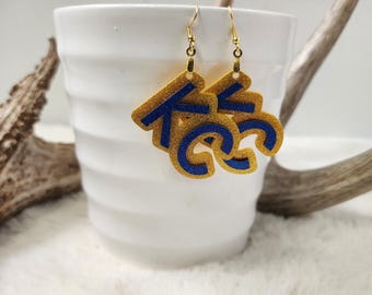 KC Royals Glitter Dangle Earring