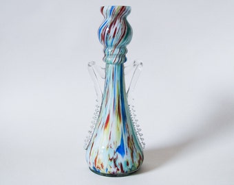 Antique Spatter Glass Trophy Vase, Franz Welz,  Bohemian Czech Glass, c.1900s