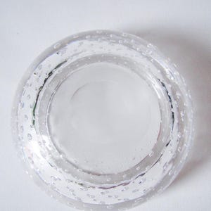 Whitefriars glass bowl pattern 9099 clear glass controlled bubble design circa 1960s