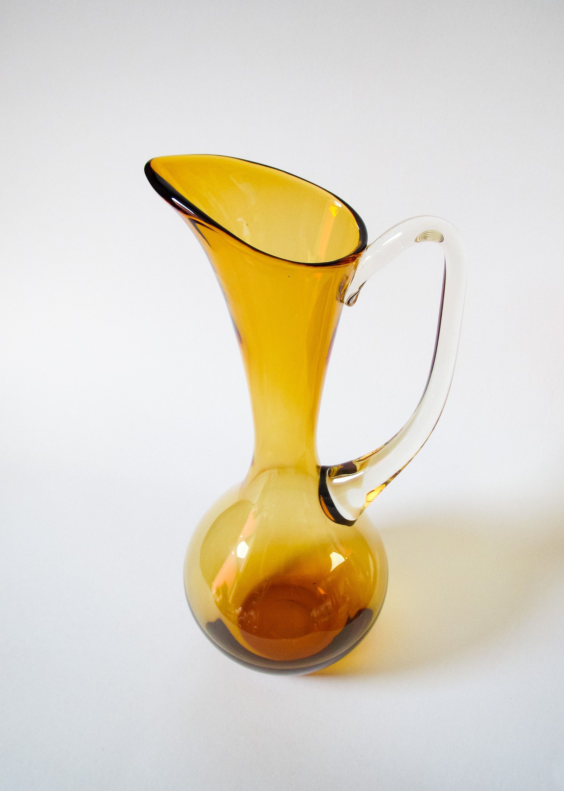 Krosno Glass Pitcher c.1960's Made in Poland Etsy