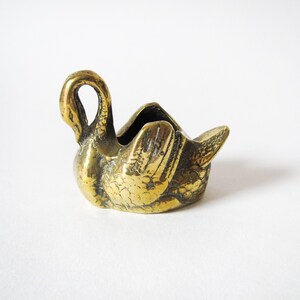 vintage brass swan figurine c.1960s