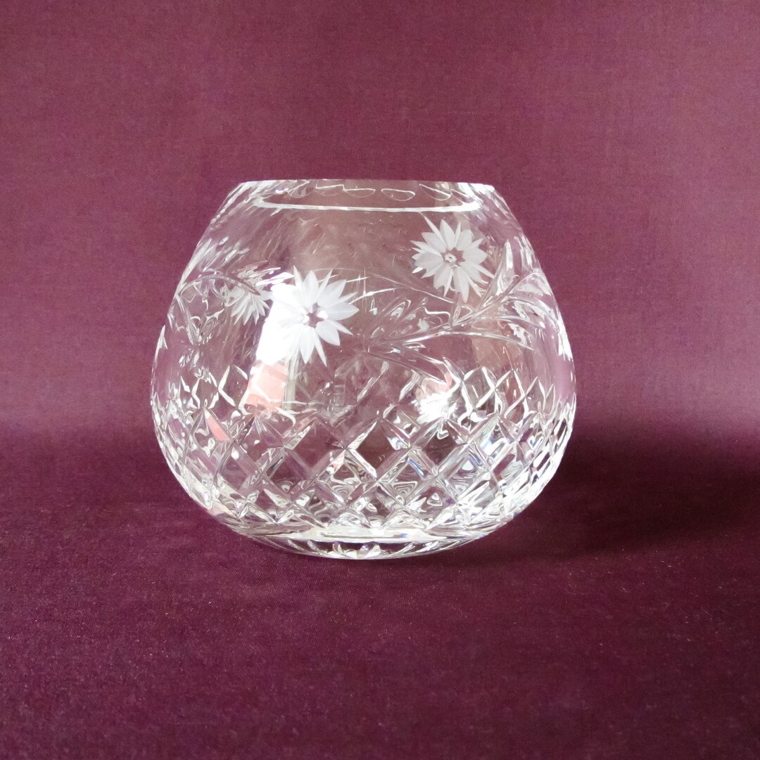 Edinburgh Crystal Argyll Pattern Bowl, Tea Light Bowl, Home Decor, Cut