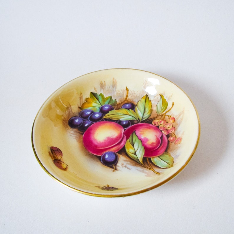 Aynsley Trinket / Pin Dish, Orchard Gold Design Signed D.jones, English
