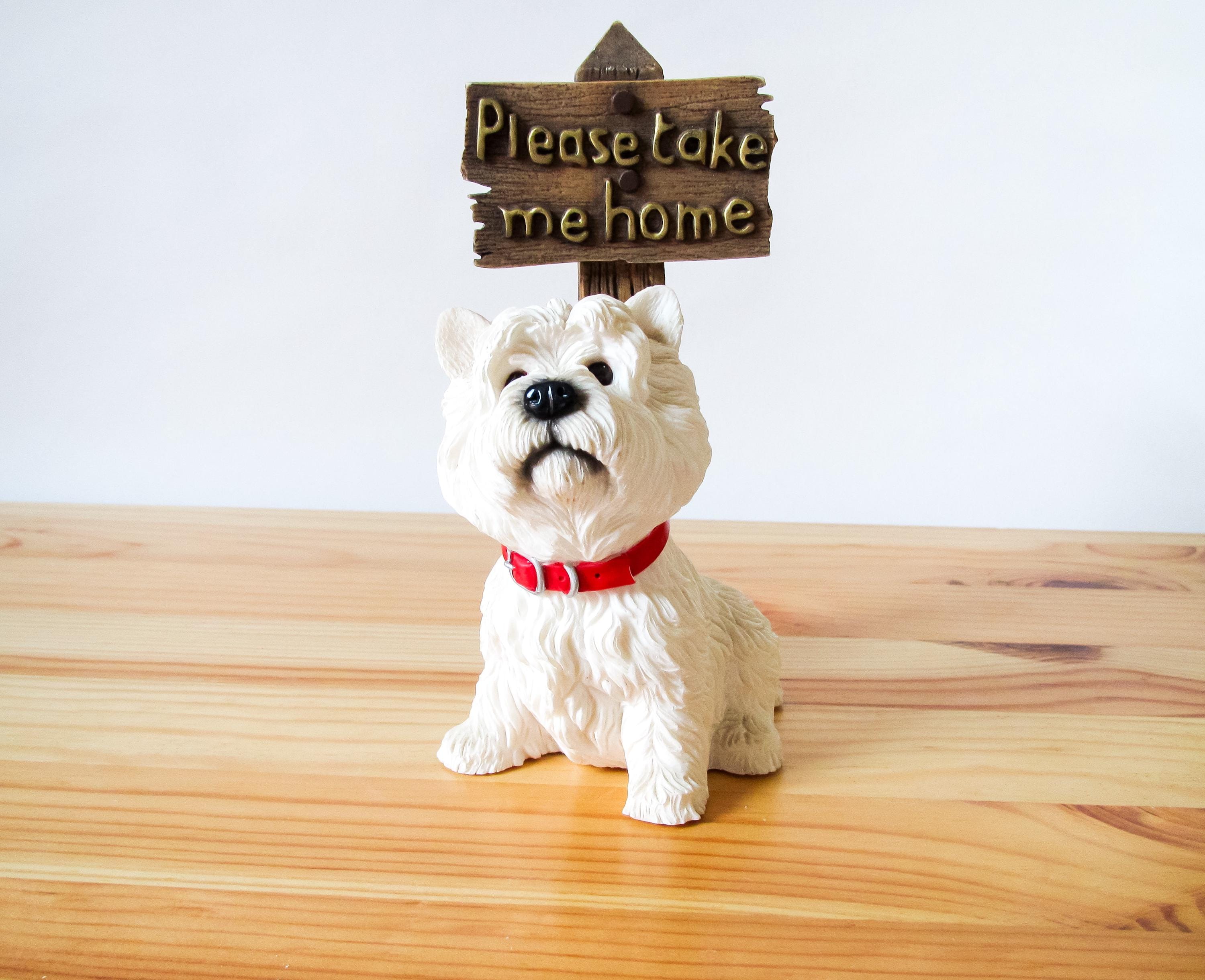 West Highland Terrier Dog Figurine, White Westie, the Leonardo