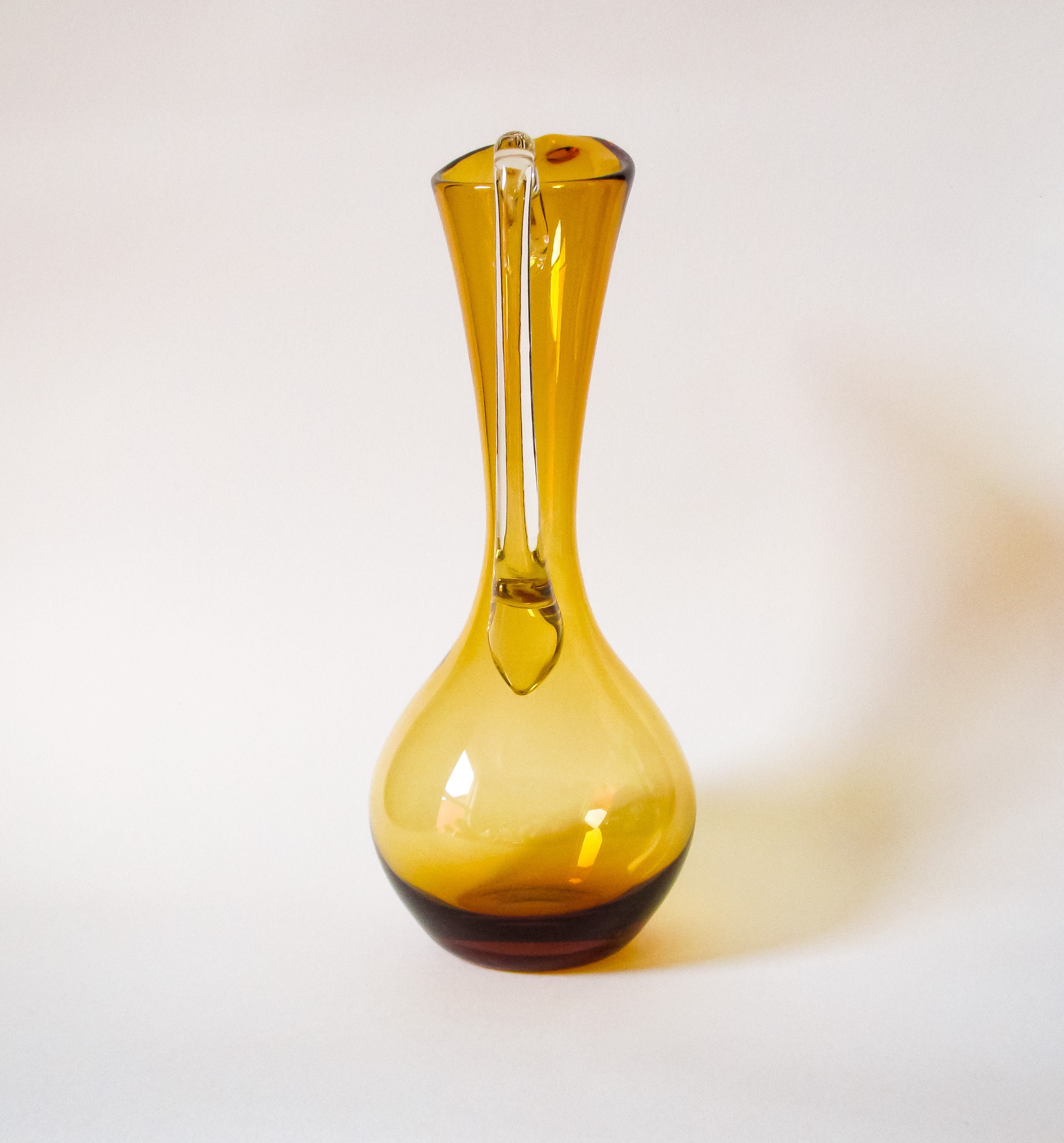 Krosno Glass Pitcher c.1960's Made in Poland Etsy