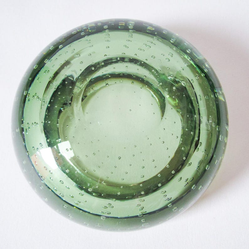 Whitefriars Glass bowl, Pattern No. 9099, Controlled Air Bubble, Choice of Colour c.1960’s image 4