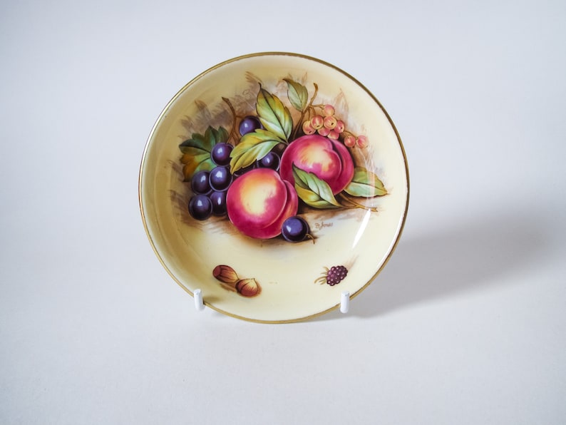 Aynsley Trinket / Pin Dish, Orchard Gold Design Signed D.jones, English