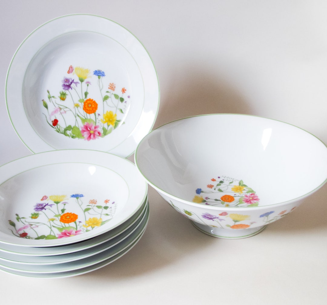 Denby Wonderland Set, 1 X Large Bowl and 6 Individual Bowls, Salad
